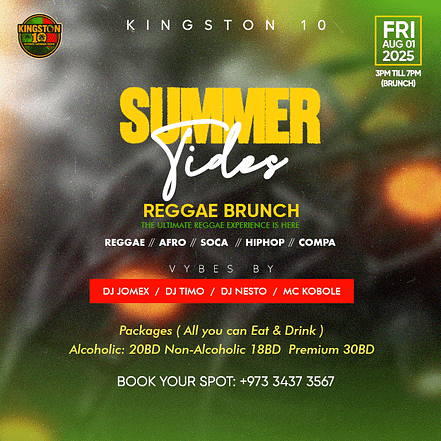 Summer Tides Reggae Brunch at Kingston10 – Brunches JUZN.com Special Offers, Deals & Discounts