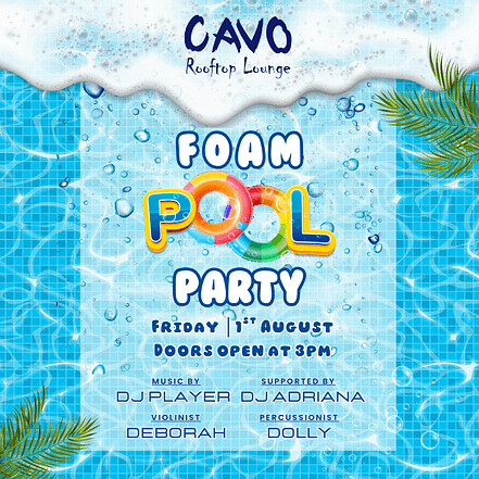 Foam Pool Party at Cavo Rooftop Bahrain – Nightlife JUZN.com Special Offers, Deals & Discounts