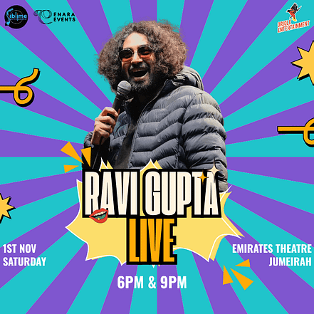 Ravi Gupta Live in Dubai 2025 – Comedy Events JUZN.com Special Offers, Deals & Discounts