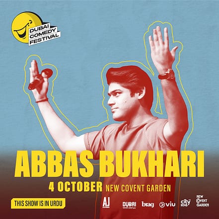 Abbas Bukhari Live at Dubai Comedy Festival Playhouse Studio Theatre, Mall of the Emirates – Dubai Comedy Festival JUZN.com Special Offers, Deals & Discounts