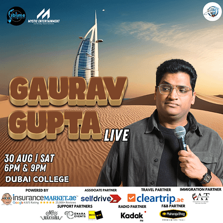 Gaurav Gupta Live in Dubai 2025 – Comedy Events JUZN.com Special Offers, Deals & Discounts