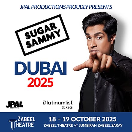 Sugar Sammy Live at Zabeel Theatre, Dubai – Comedy Events JUZN.com Special Offers, Deals & Discounts