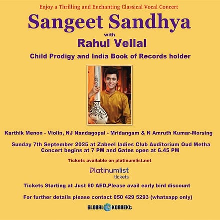 Sangeet Sandhya with Rahul Vellal Live in Dubai – Concerts JUZN.com Special Offers, Deals & Discounts